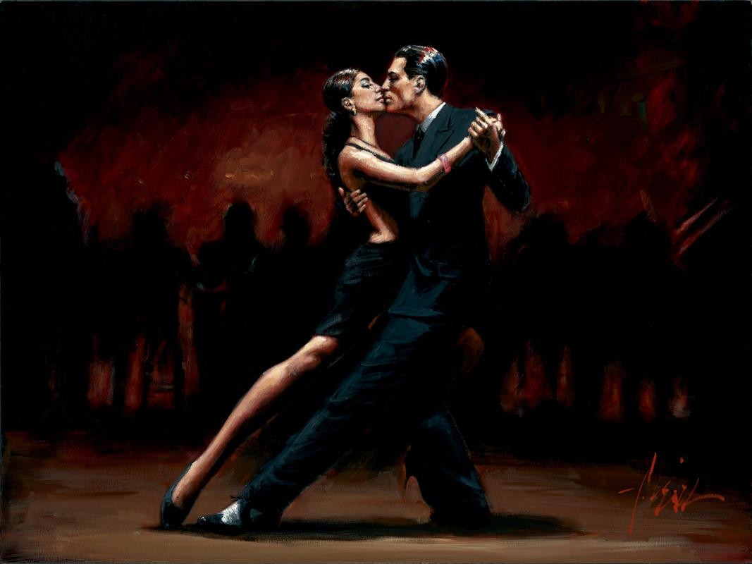 Fabian Perez Tango In Paris In Black Suit